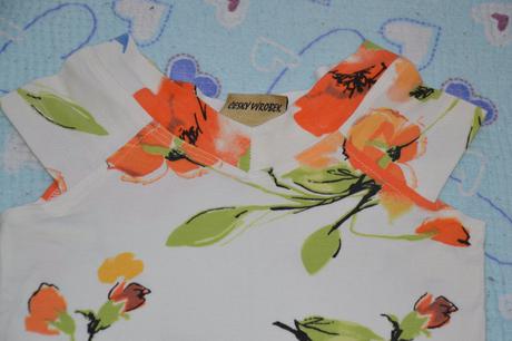 Smetanové květinové šaty, český výrobek, 110