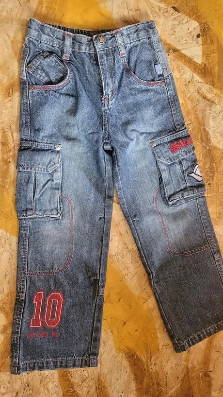 Džíny, kalhoty a 2x tričko, 122–134