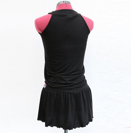 Černá dívčí tunika s barevnými flitry - 152-158, 152 / 158