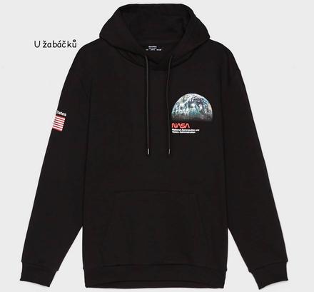 Mikina nasa bershka černá vel. m, bershka,m