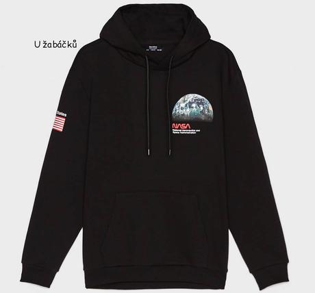 Mikina nasa bershka černá vel. m, bershka,m