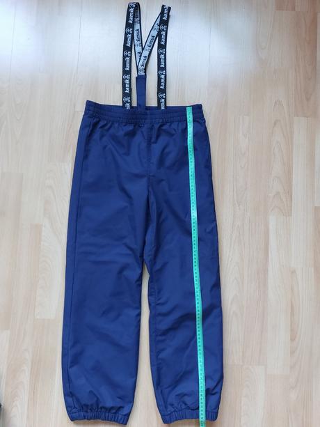 Podzimní kalhoty kamik, nepromokavé, 140,širší pas, 134