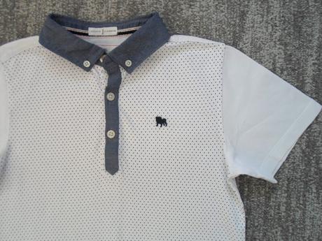 Bílé tričko triko s límečkem polo, 140