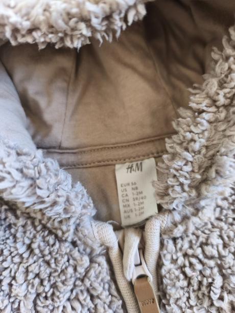 Plyšová jarní kombinéza overal h&m 0-2 m, h&m,56