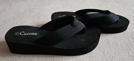 Dívčí letní pantofle, žabky, černé, vel.36, 36