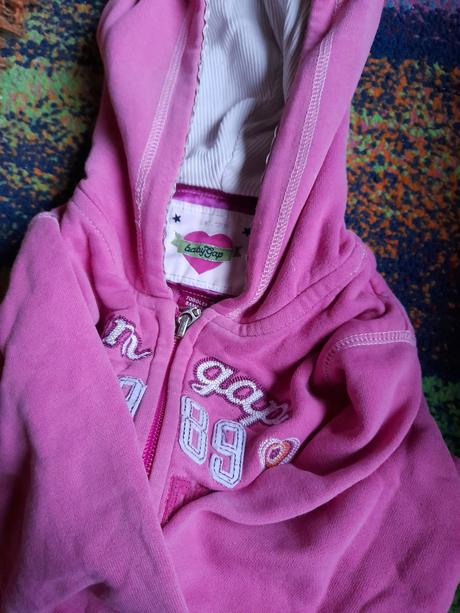 Růžová mikina s nápisem sportovní, 128