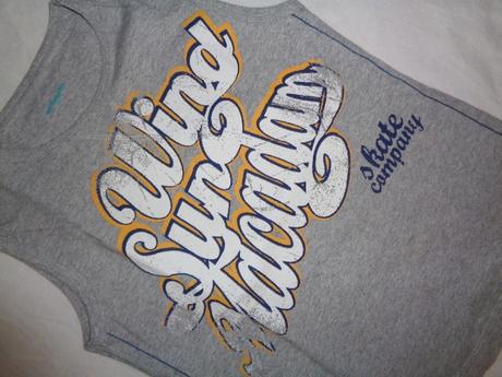 Luxusní šedé bavlněné letní tílko s nápisem, vertbaudet,128