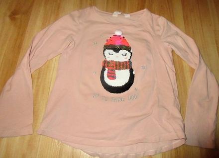Triko se sněhulákem, h&m,134