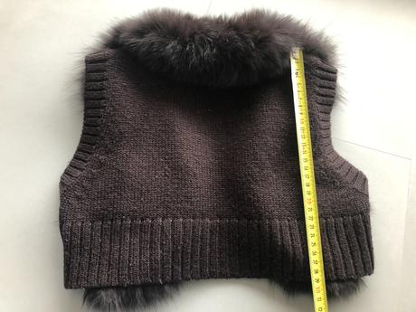 Luxusní pravá kožešina vesta bolerko 36 list hnědá, 36