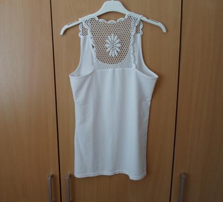Bílé tričko tílko top s krajkou, s
