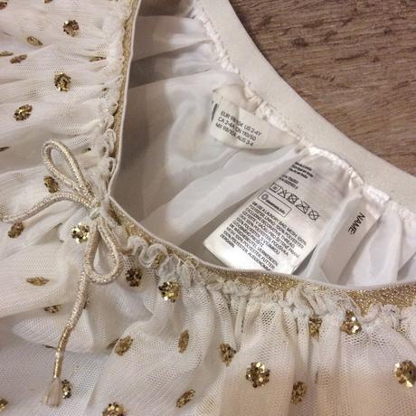 Tylová sukýnka se zlatými třpytkatými kolečky, h&m,104