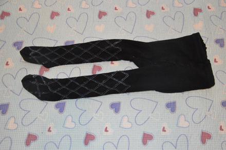 Černé punčošky, kárované, 98