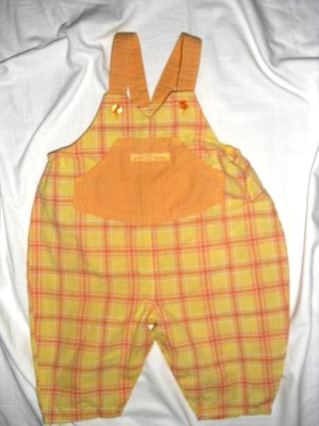 Krásný letní komplet káro laclíků a oranž trička, marks & spencer,68