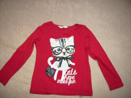 Triko holčičí kočičí vel.98/104, h&m,98