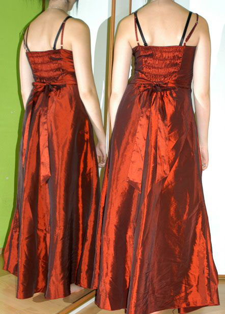 Společenské plesové vínově červené dlouhé šaty, 38