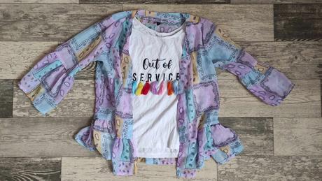 Triko+všitý kardigan 122/128, 122