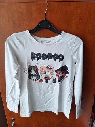 Tričko dlouhý rukáv halloween vel. 134 / 140, h&m,134