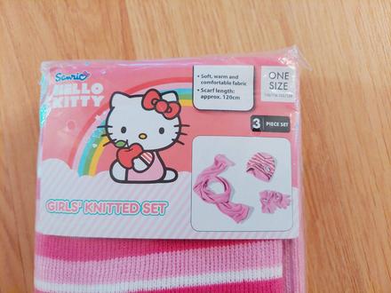 Set hello kitty - čepice-šála-rukavice vel.110-128, sanrio,110