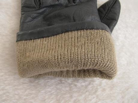 Dámské šedé kožené prstové rukavice, s