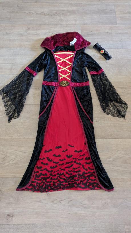 Ka359 karnevalový kostým upírka vel. 8 - 10 let, 