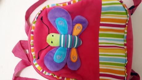 Dětský růžový batůžek s motýlkem, pro holčičky,