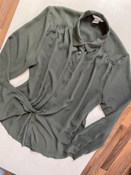 Khaki košile, vel 36/s, hm, h&m,s