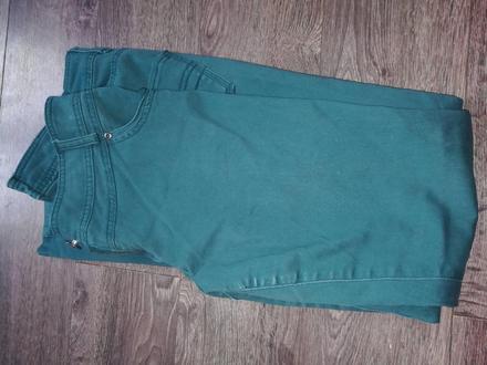 Tmavě zelené džínové kalhoty, colours of the world,m