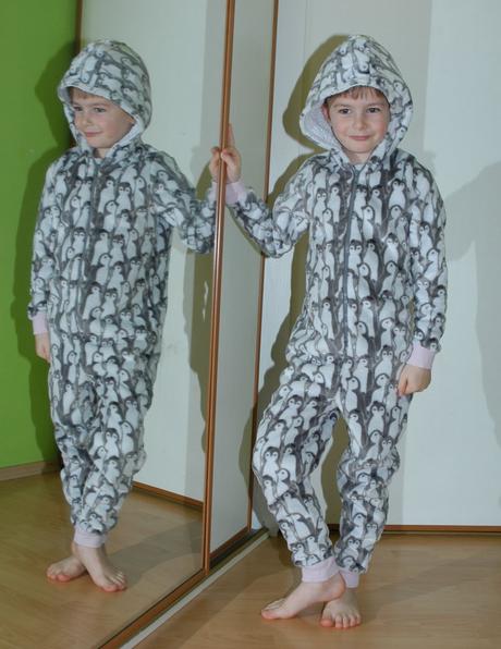 Chlupatý hebký dívčí overal tučňáci, 128