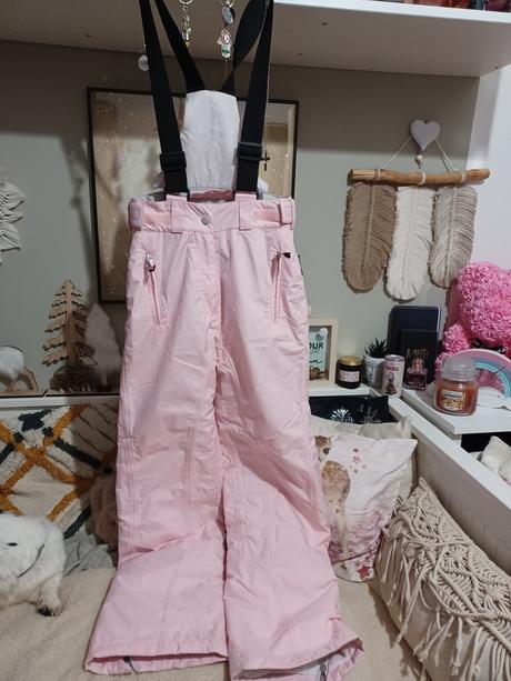 Světle růžové oteplováky lyžařské kalhoty 146/152, c&a,152