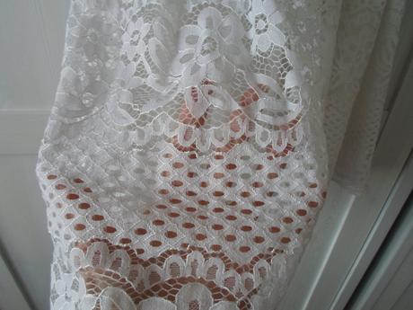 Bílé krajkové šaty šatičky, f&f,158