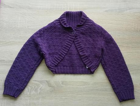Pletené fialové bolerko vel. 104, st. bernard,104