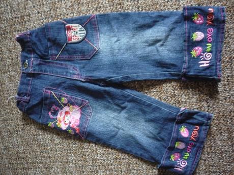 3/4 džíny rifle bermudy s jahůdkou vel 110-116, 110