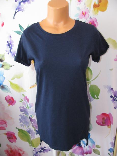 Dámské tmavě modré prodloužené tričko basic, basics,38