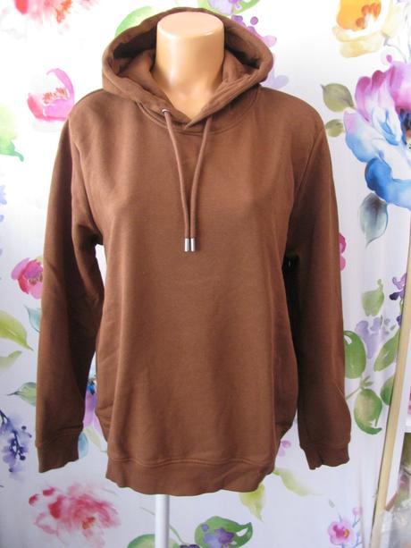 Bavlněná hnědá mikina s kapucí - unisex, tchibo,m