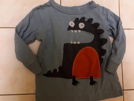 Modré triko s dinosaurem, next,80