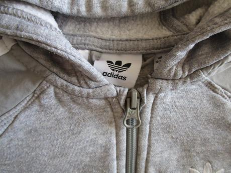 Pěkná sv. šedá bavl. mikina s kapucí, zn. adidas, adidas,92