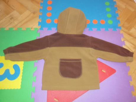 Flísová hnědá mikina, frog,98