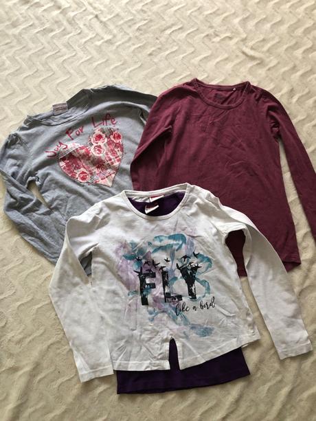 3 trička dlouhý rukáv velikost 134/140, yigga,134