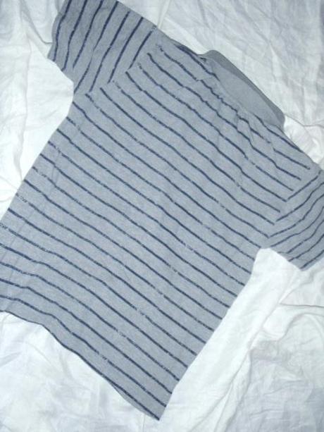 Super pruhované tričko s límečkem a autobusem, 140