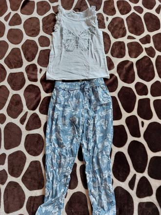 Letní komplet s motýlky, h&m,128