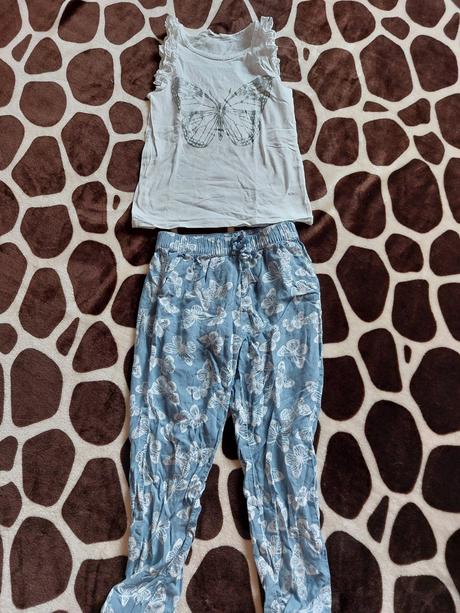 Letní komplet s motýlky, h&m,128