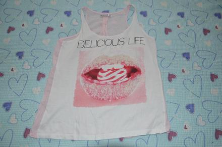 Růžové letní triko, tílko, halenka, terranova,s