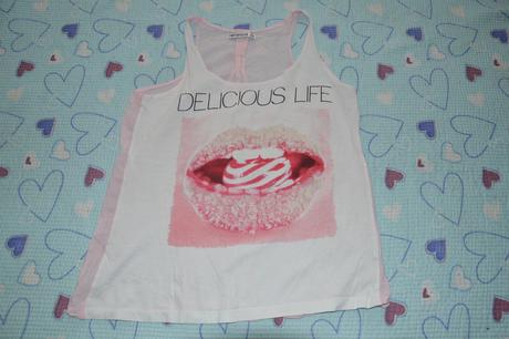 Růžové letní triko, tílko, halenka, terranova,s