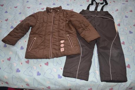 116 122 zimní bunda oteplené kalhoty oteplováky, 116