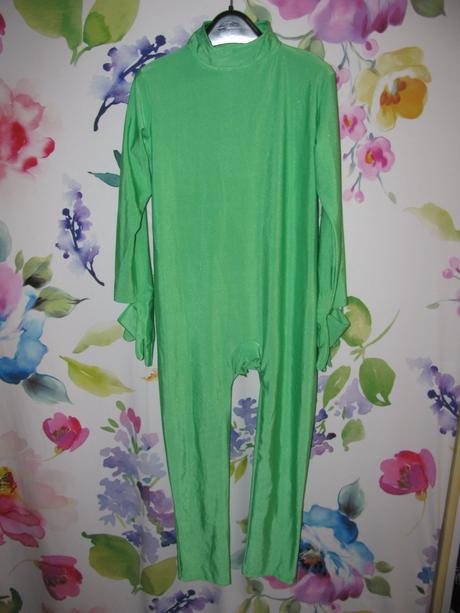 Karnevalový kostým-elastický zelený overal,