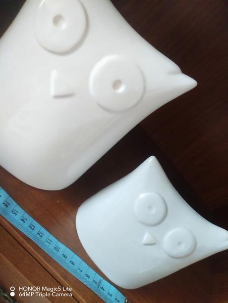 Dekorativní sovičky šedá a bílá, 