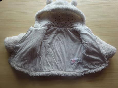 Bílý chlupatý kabátek, vel. 74, f&f,74