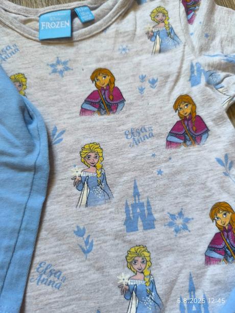 Dívčí 2x triko + 2x legíny 18-24m, vel. 86-92 elsa, disney,86
