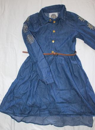 Vb199. riflové šaty dívčí 11 let, 146