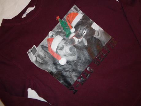 Super vínová mikina s vánočním motivem 12-14 let, h&m,158 / 164